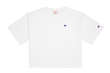 Champion Crewneck T-Shirt Crop Top White
